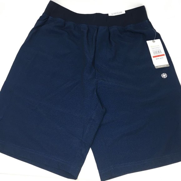 Gaiam Other - Gaiam Mens Root To Rise Yoga Shorts Blue Heathered Pull On Lined Stretch S New